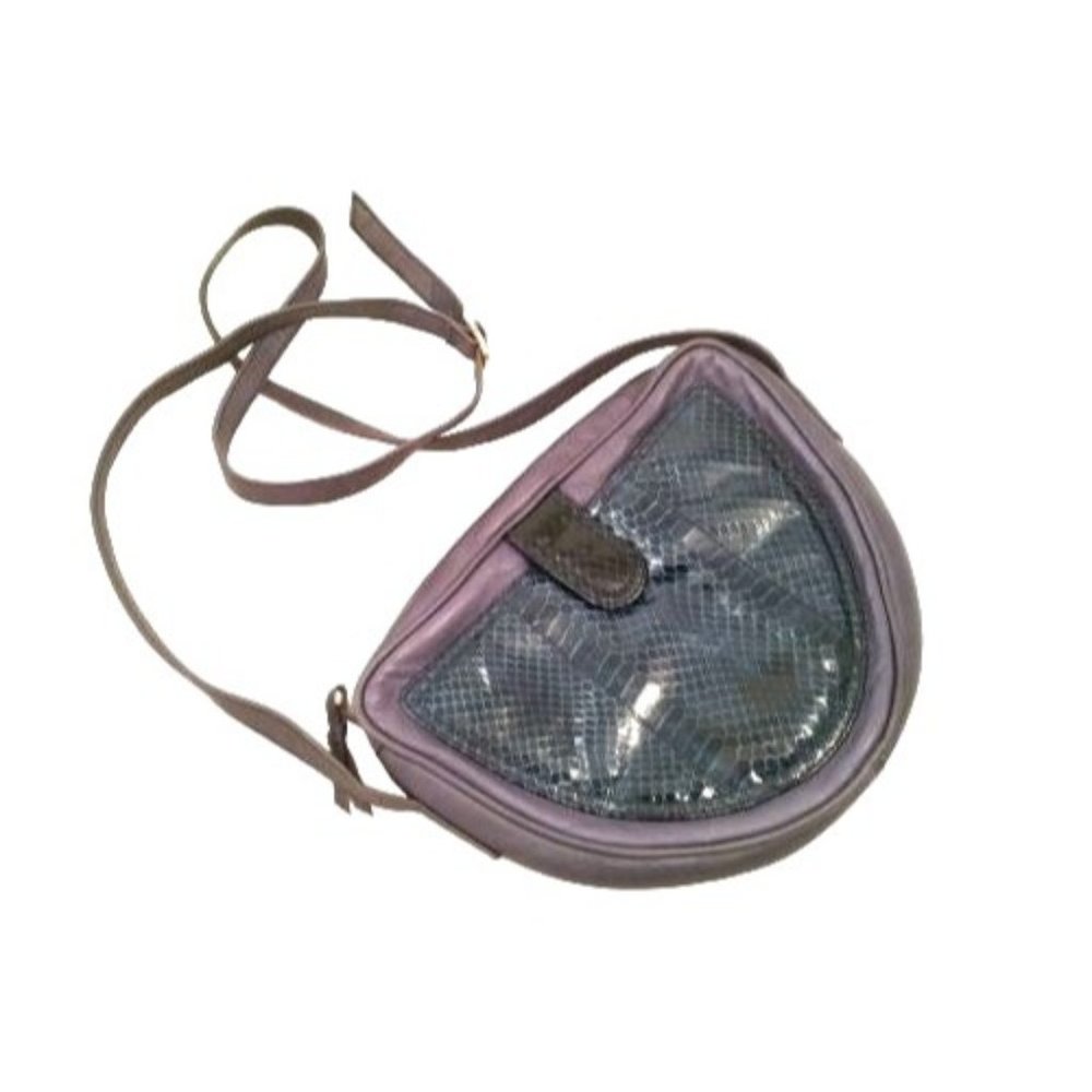 Vintage Clemente Sample Bag Blue Snakeskin Leather Crossbody Shoulder Bag